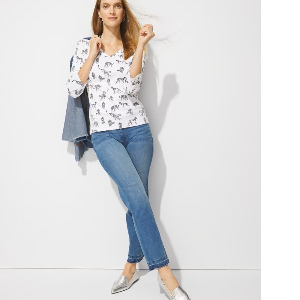 Chico's Leaping Leopard Lindsey Tee